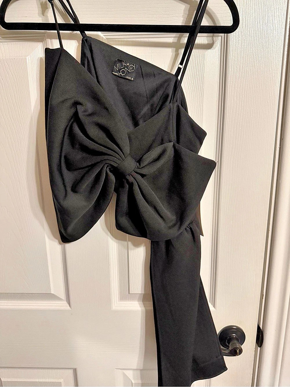 Milk & Honey Black Draped Blouse
